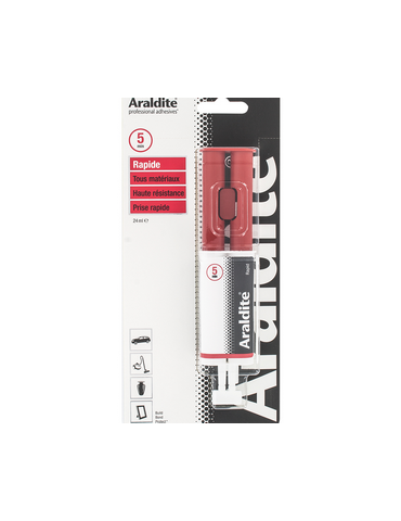 COLLE ARALDITE ROUGE SERINGUE 24ML