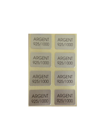 ETIQUETTES ADHESIVES ARGENT 925/1000