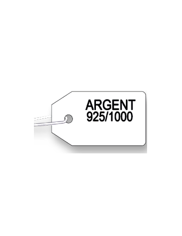 ETIQUETTES A FIL BLANC N°13 ARGENT 925/1000 PLASTIQUE