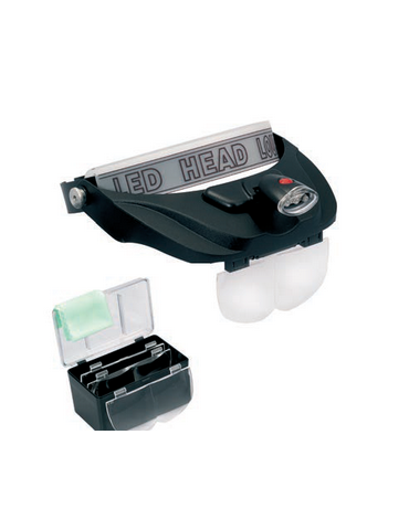 LOUPE BINOCULAIRE LAMPE FRONTALE 2 LED