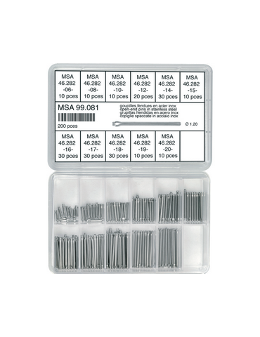 ASSORTIMENT 200 GOUPILLES FENDUES 6 à 20 MM DIAM 1.20