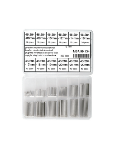 ASSORTIMENT 200 GOUPILLES ACIER MOLETEES ACIER 6 à 22mm DIAM 1.00