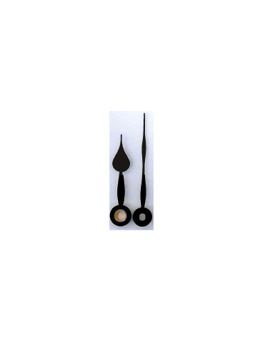 PAIRES AIGUILLES DE PENDULE QUARTZ POIRE NOIRE 52MM