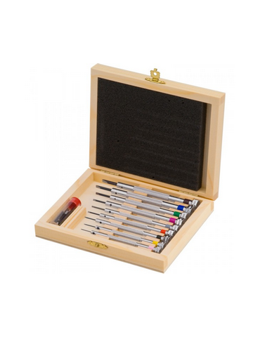 JEU DE 9 TOURNEVIS EN COFFRET BOIS