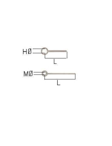 PAIRE AIGUILLE POUR MONTRE BATON NICKELEE 0.60/1.10mm lg1