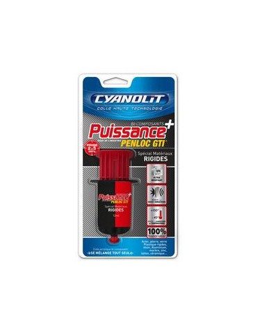 COLLE CYANOLIT PUISSANCE PLUS PENLOC GTI BI-COMPOSANTS 12 ML